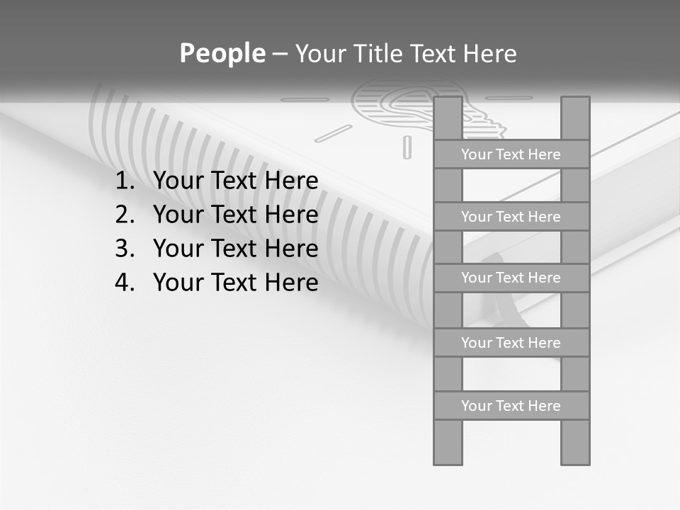 A White Book With A Black Ribbon On Top Of It PowerPoint Template