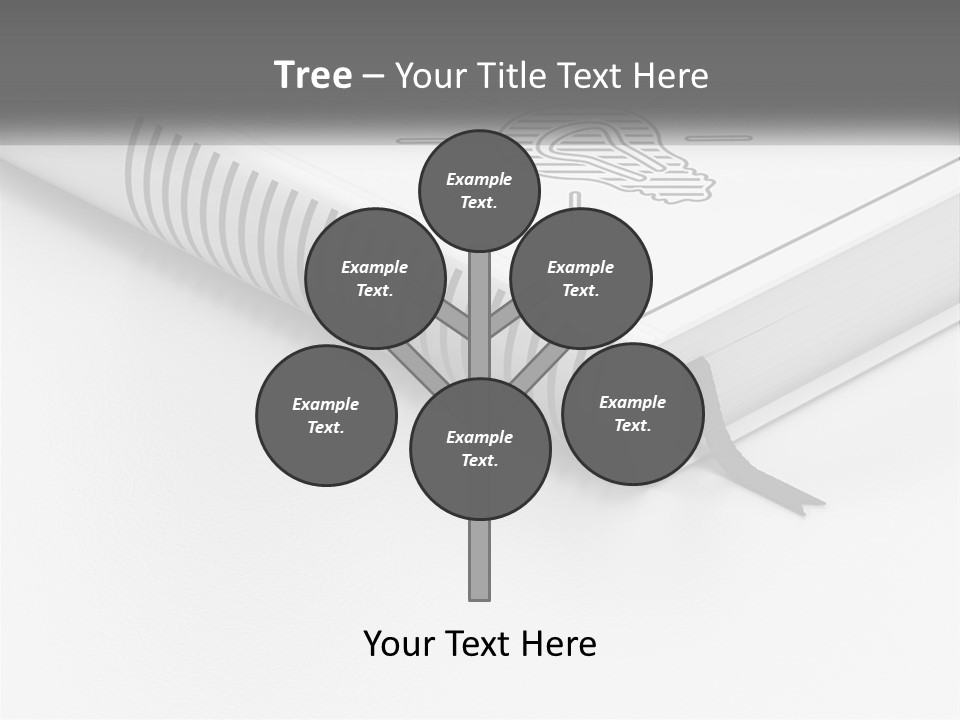 A White Book With A Black Ribbon On Top Of It PowerPoint Template