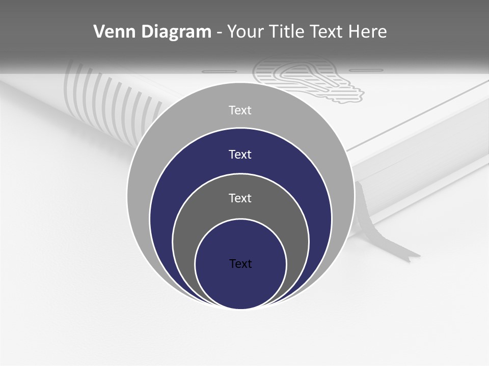 A White Book With A Black Ribbon On Top Of It PowerPoint Template