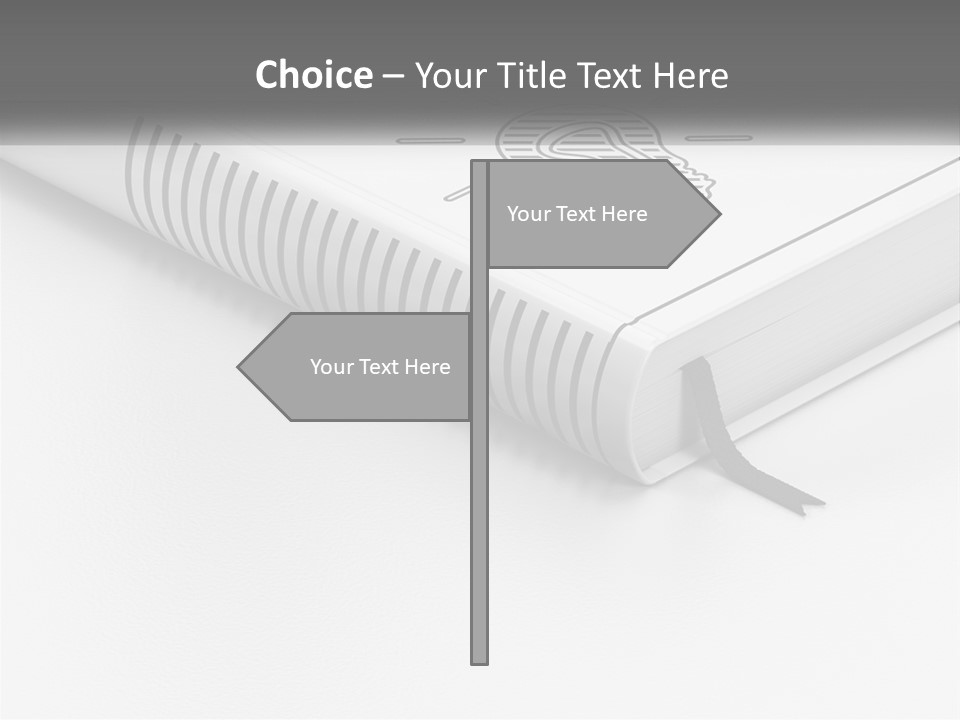 A White Book With A Black Ribbon On Top Of It PowerPoint Template