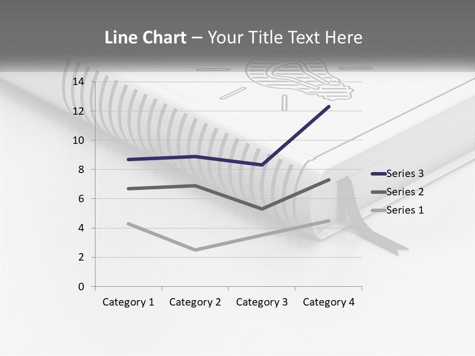 A White Book With A Black Ribbon On Top Of It PowerPoint Template