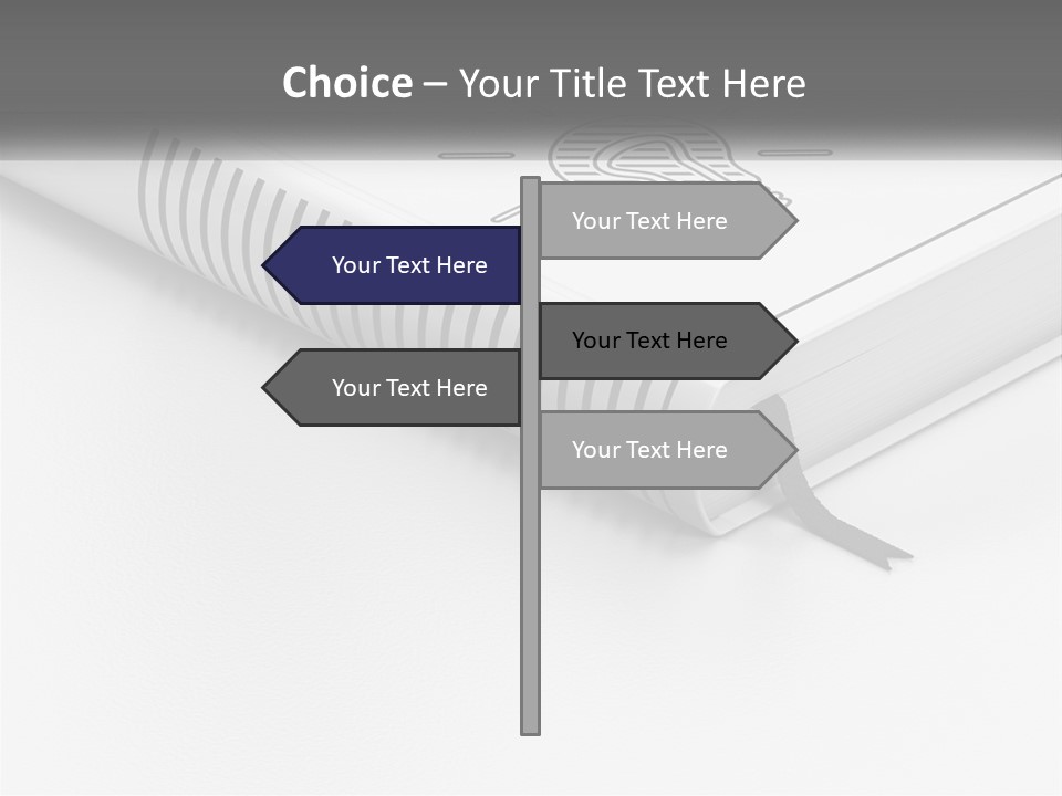 A White Book With A Black Ribbon On Top Of It PowerPoint Template