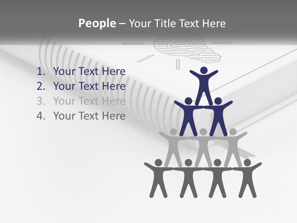 A White Book With A Black Ribbon On Top Of It PowerPoint Template