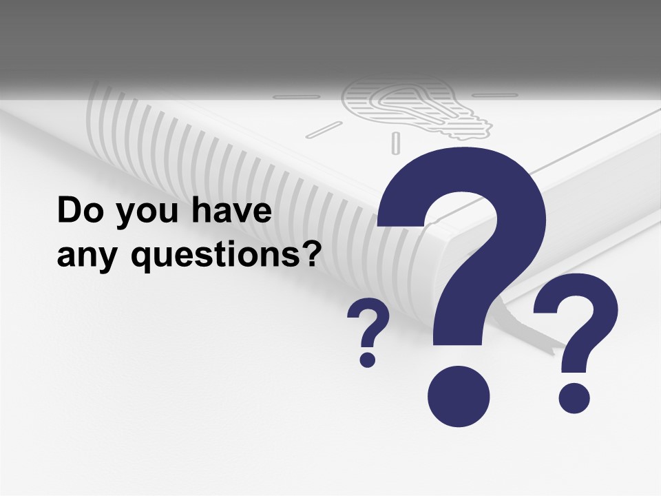 A White Book With A Black Ribbon On Top Of It PowerPoint Template