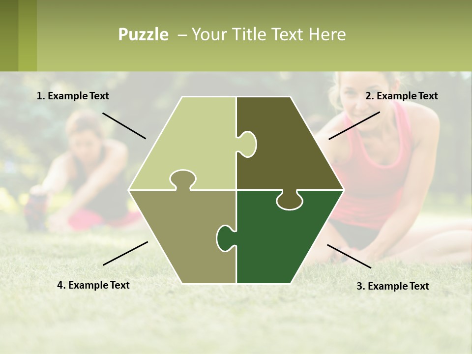 A Group Of Women Doing Stretching Exercises In A Park PowerPoint Template