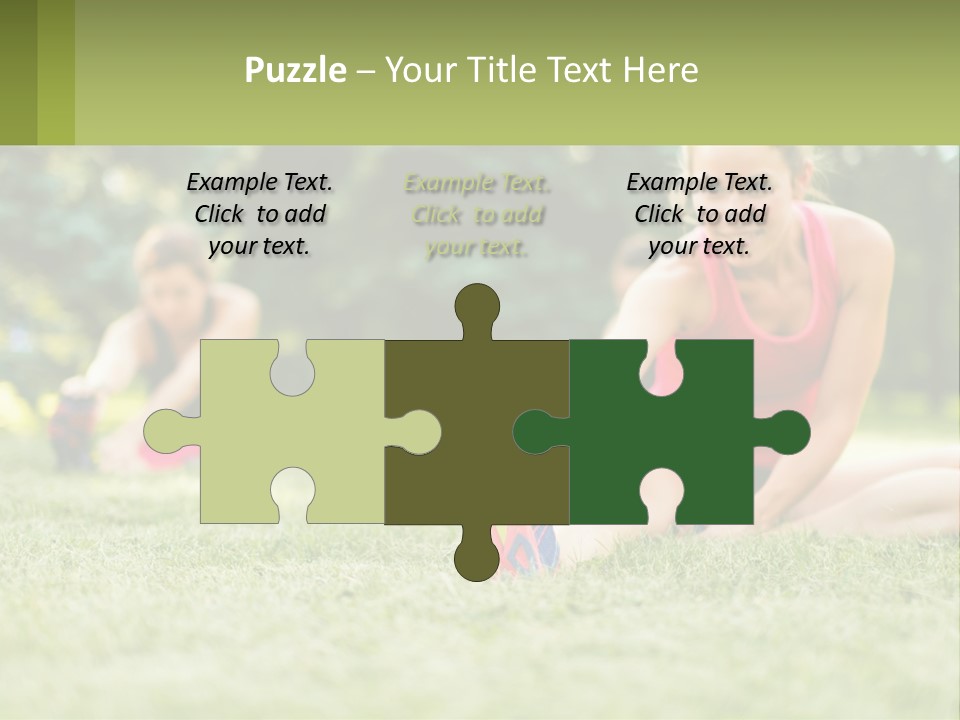 A Group Of Women Doing Stretching Exercises In A Park PowerPoint Template