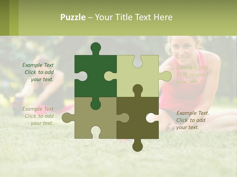 A Group Of Women Doing Stretching Exercises In A Park PowerPoint Template