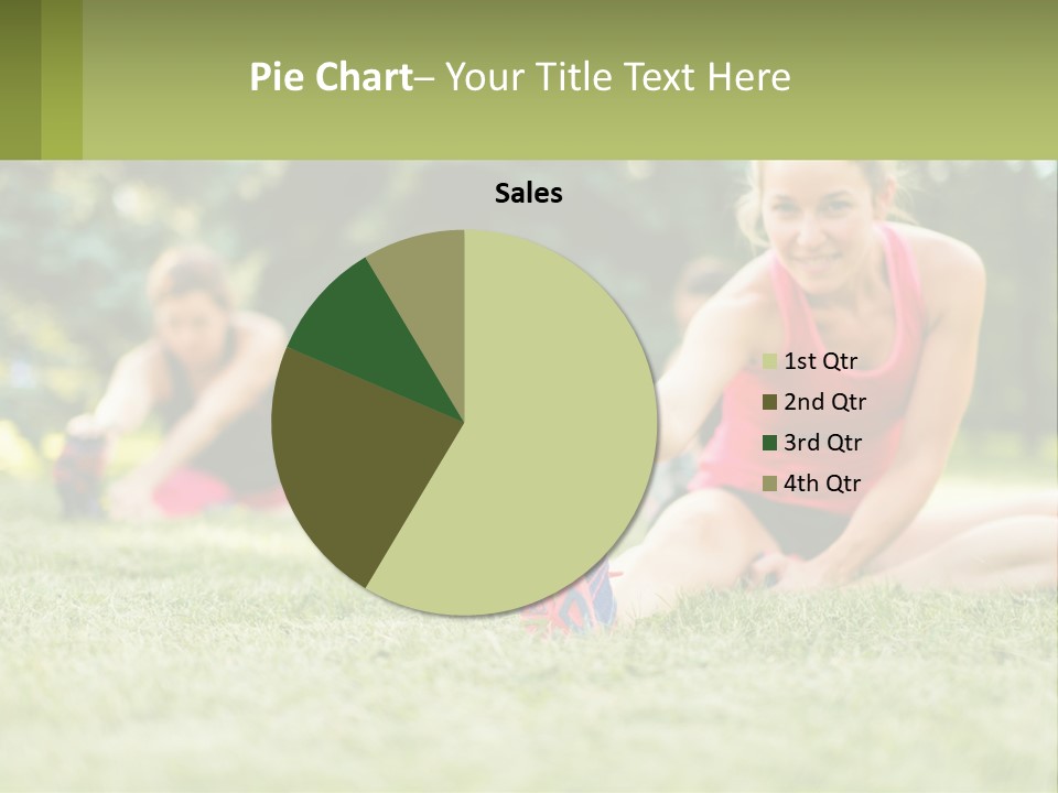 A Group Of Women Doing Stretching Exercises In A Park PowerPoint Template