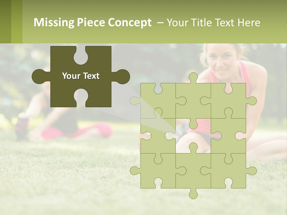 A Group Of Women Doing Stretching Exercises In A Park PowerPoint Template