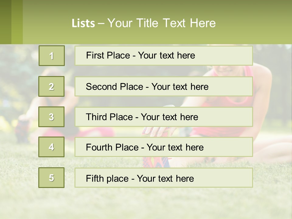 A Group Of Women Doing Stretching Exercises In A Park PowerPoint Template