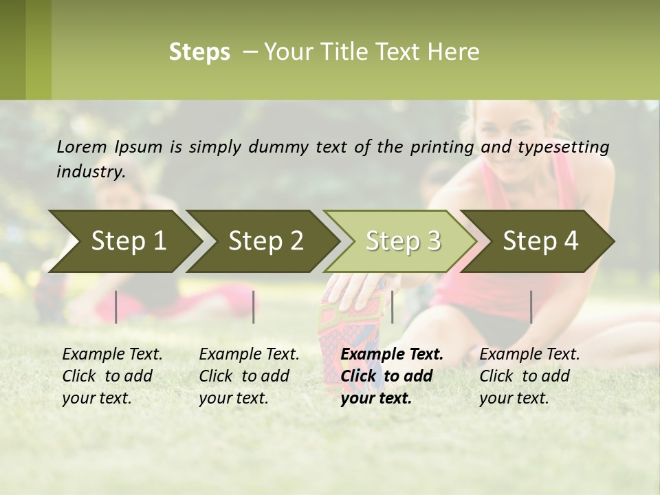 A Group Of Women Doing Stretching Exercises In A Park PowerPoint Template