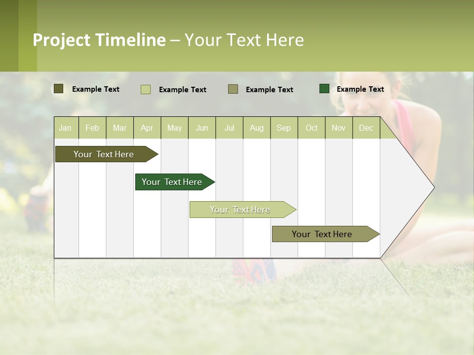A Group Of Women Doing Stretching Exercises In A Park PowerPoint Template