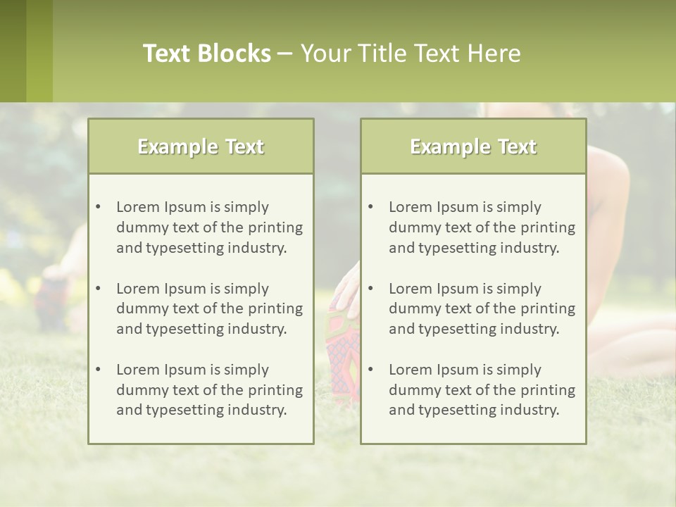 A Group Of Women Doing Stretching Exercises In A Park PowerPoint Template