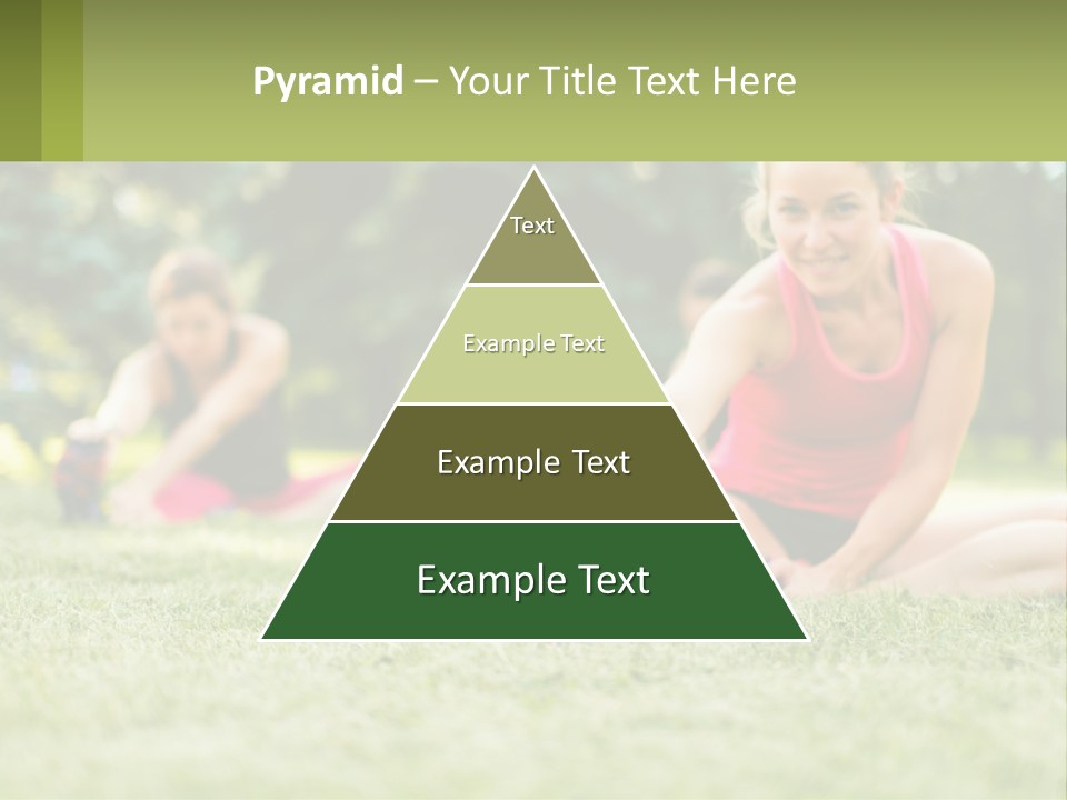 A Group Of Women Doing Stretching Exercises In A Park PowerPoint Template