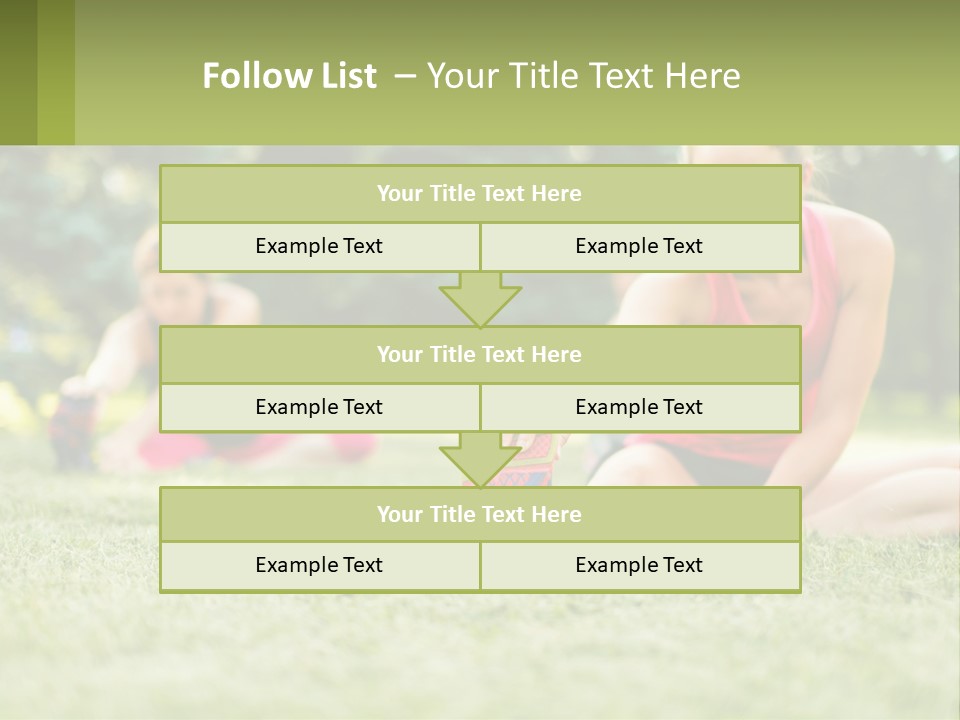 A Group Of Women Doing Stretching Exercises In A Park PowerPoint Template