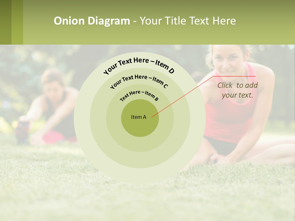 A Group Of Women Doing Stretching Exercises In A Park PowerPoint Template