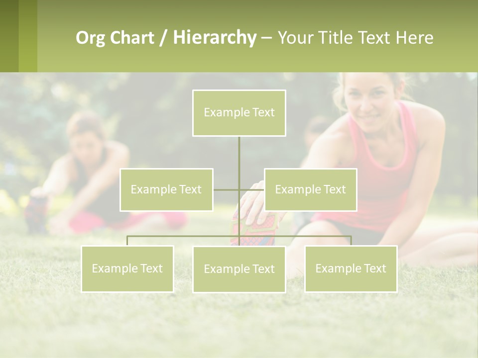 A Group Of Women Doing Stretching Exercises In A Park PowerPoint Template