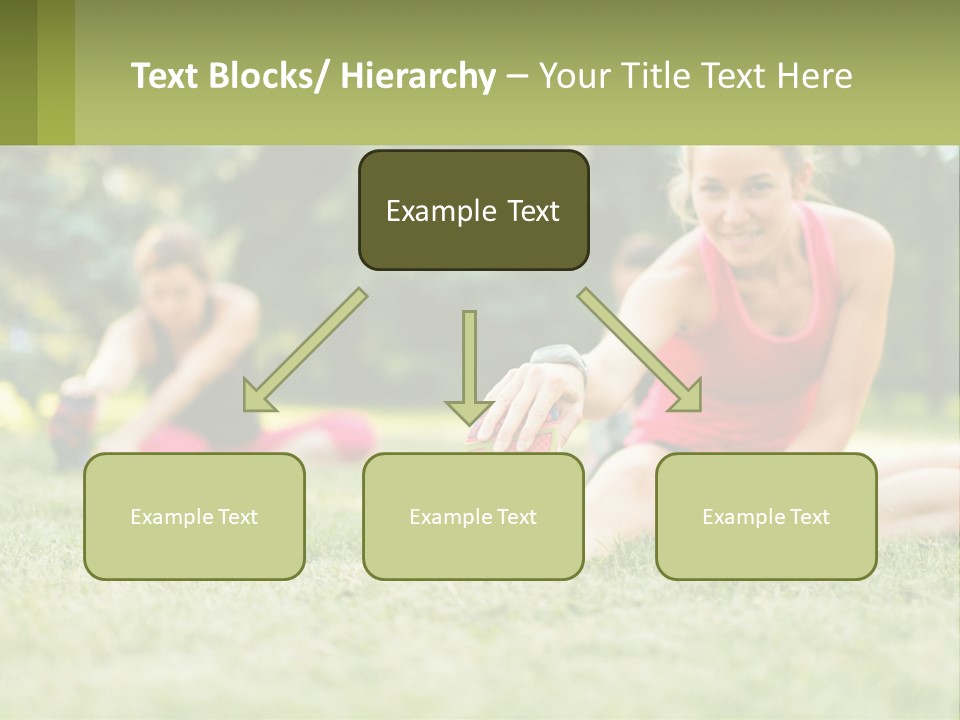 A Group Of Women Doing Stretching Exercises In A Park PowerPoint Template