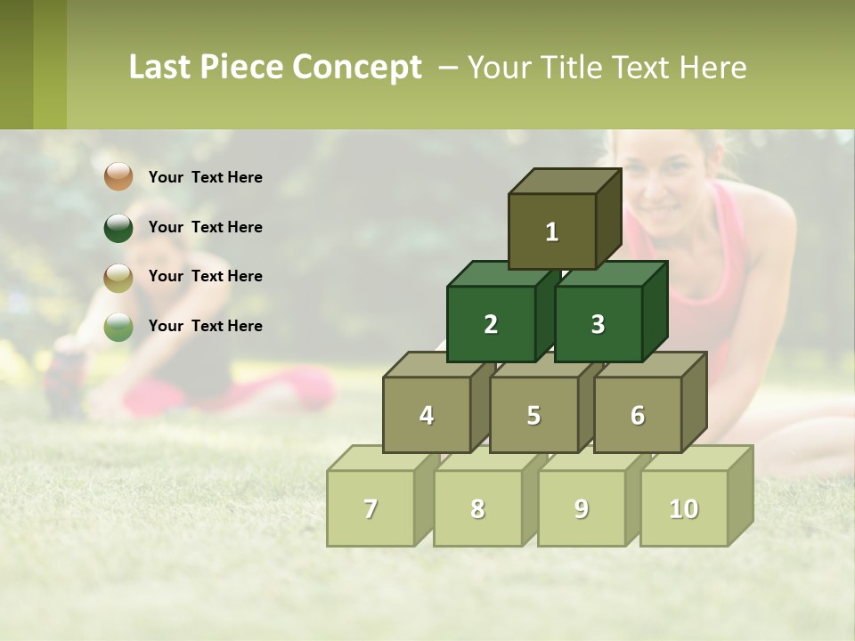 A Group Of Women Doing Stretching Exercises In A Park PowerPoint Template