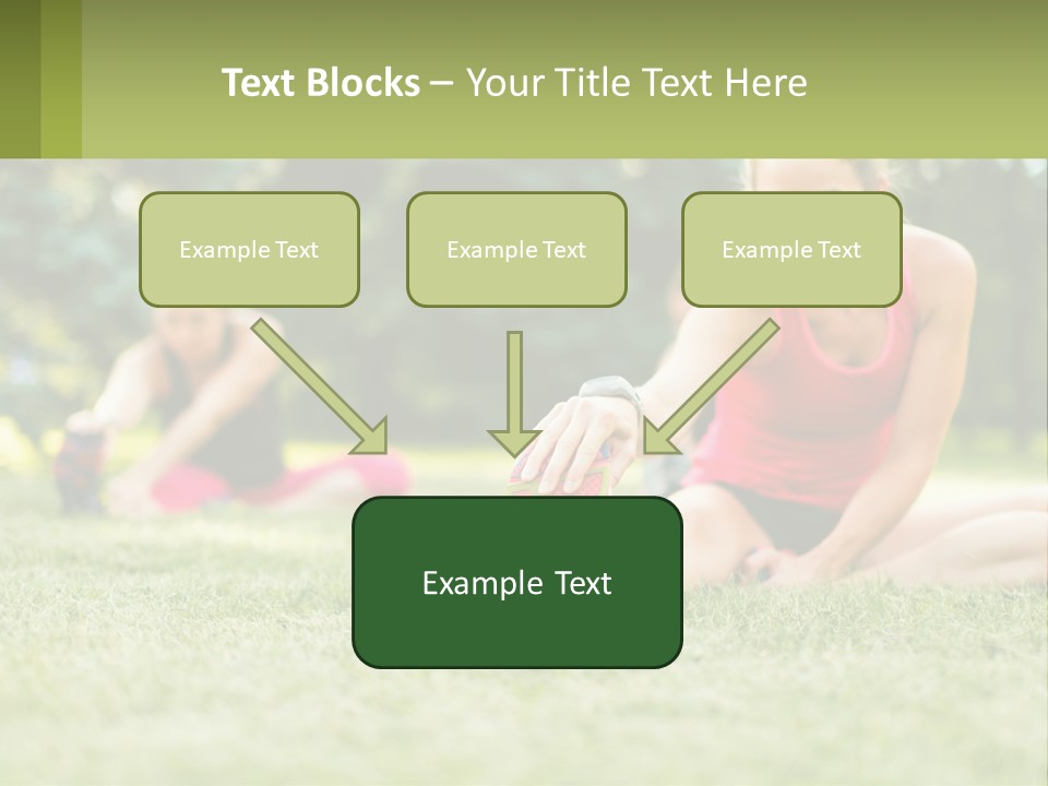 A Group Of Women Doing Stretching Exercises In A Park PowerPoint Template