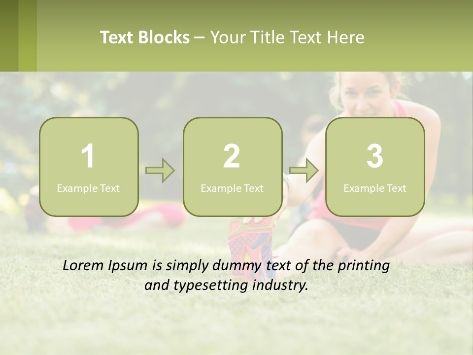 A Group Of Women Doing Stretching Exercises In A Park PowerPoint Template