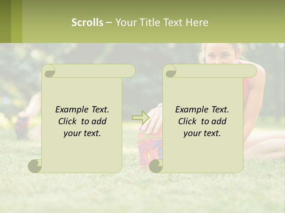 A Group Of Women Doing Stretching Exercises In A Park PowerPoint Template