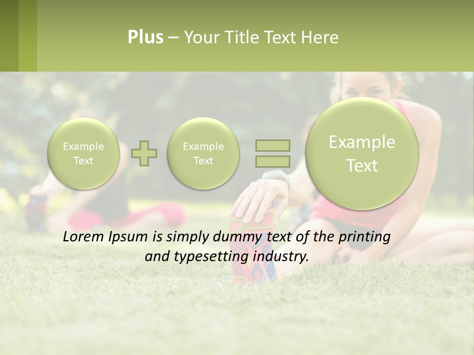 A Group Of Women Doing Stretching Exercises In A Park PowerPoint Template