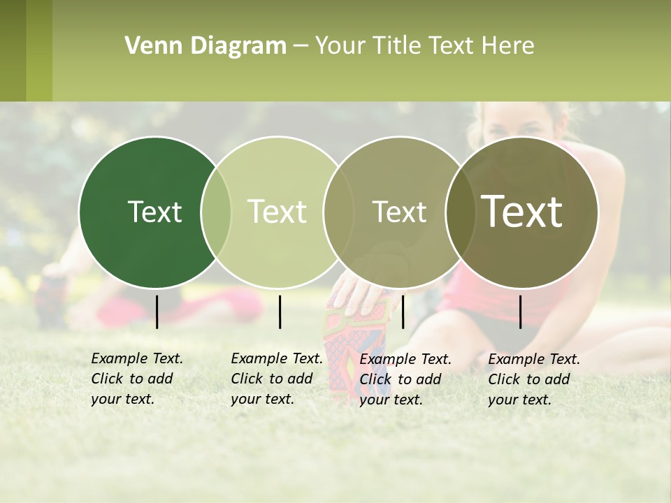 A Group Of Women Doing Stretching Exercises In A Park PowerPoint Template