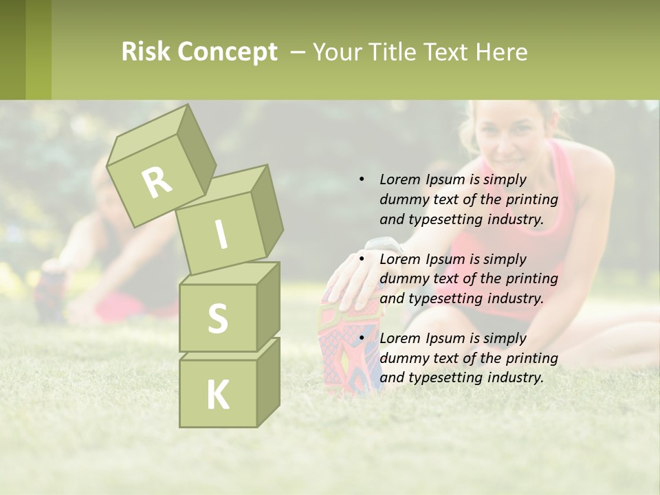 A Group Of Women Doing Stretching Exercises In A Park PowerPoint Template