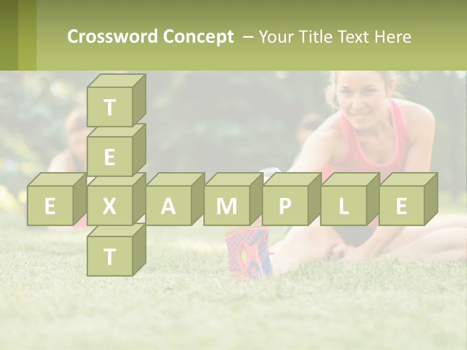 A Group Of Women Doing Stretching Exercises In A Park PowerPoint Template