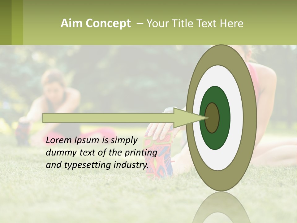 A Group Of Women Doing Stretching Exercises In A Park PowerPoint Template
