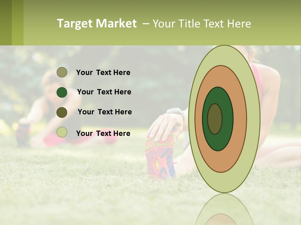A Group Of Women Doing Stretching Exercises In A Park PowerPoint Template