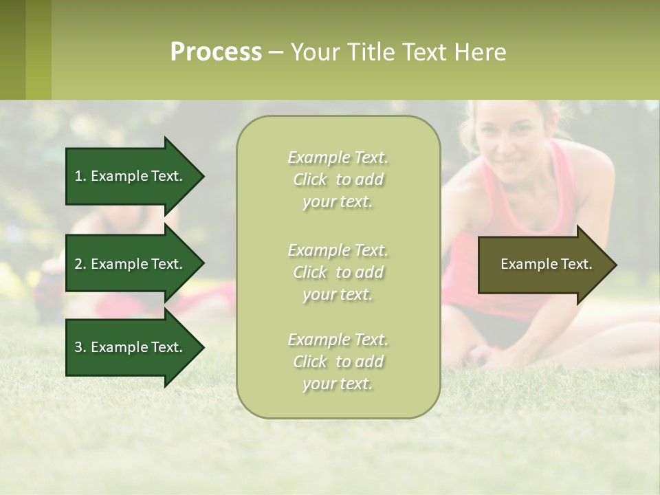 A Group Of Women Doing Stretching Exercises In A Park PowerPoint Template