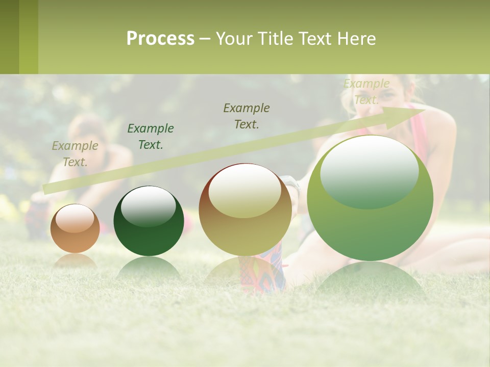 A Group Of Women Doing Stretching Exercises In A Park PowerPoint Template