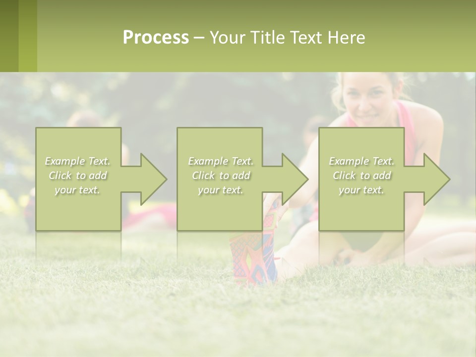 A Group Of Women Doing Stretching Exercises In A Park PowerPoint Template