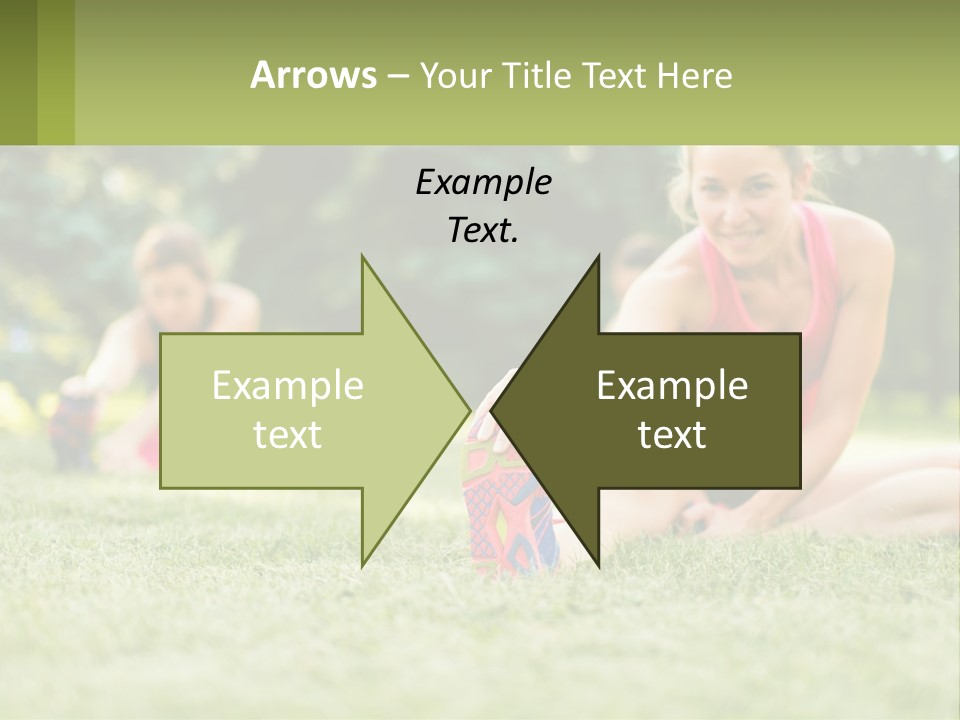 A Group Of Women Doing Stretching Exercises In A Park PowerPoint Template