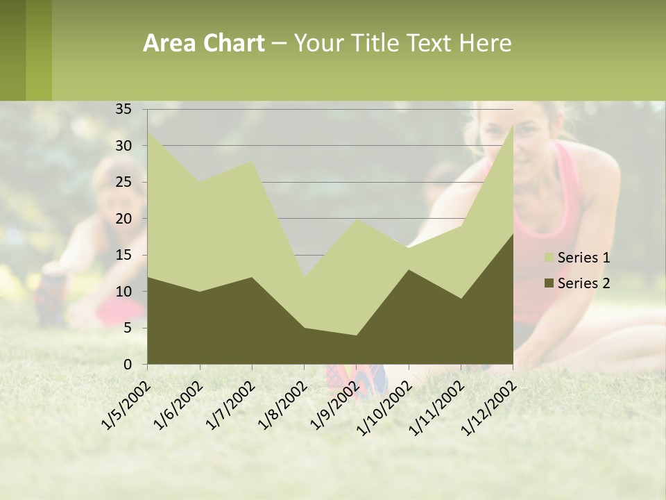 A Group Of Women Doing Stretching Exercises In A Park PowerPoint Template