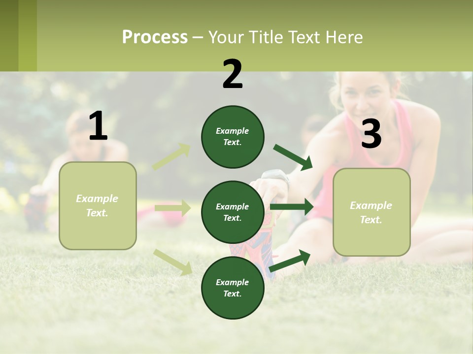 A Group Of Women Doing Stretching Exercises In A Park PowerPoint Template