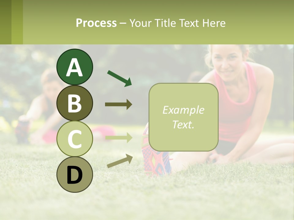 A Group Of Women Doing Stretching Exercises In A Park PowerPoint Template