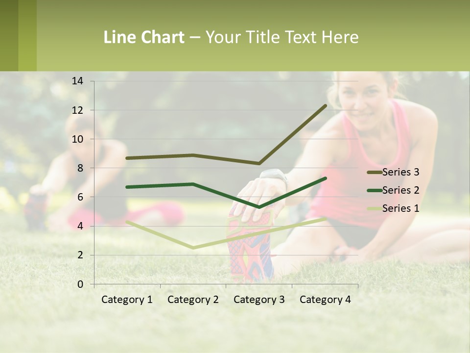 A Group Of Women Doing Stretching Exercises In A Park PowerPoint Template