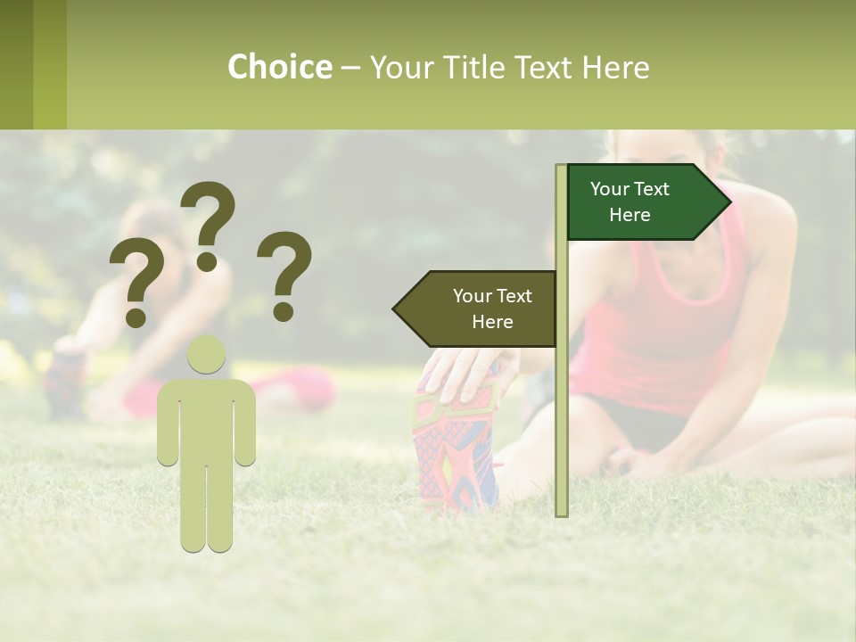 A Group Of Women Doing Stretching Exercises In A Park PowerPoint Template