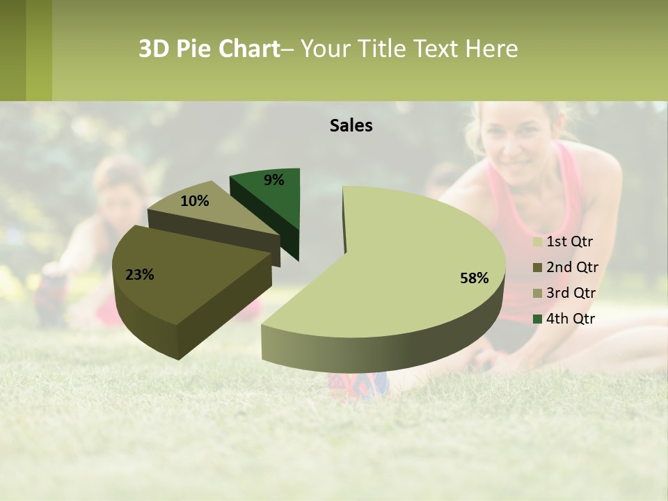 A Group Of Women Doing Stretching Exercises In A Park PowerPoint Template