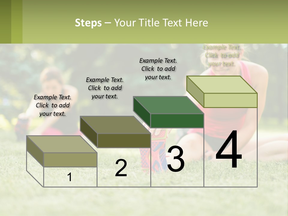 A Group Of Women Doing Stretching Exercises In A Park PowerPoint Template