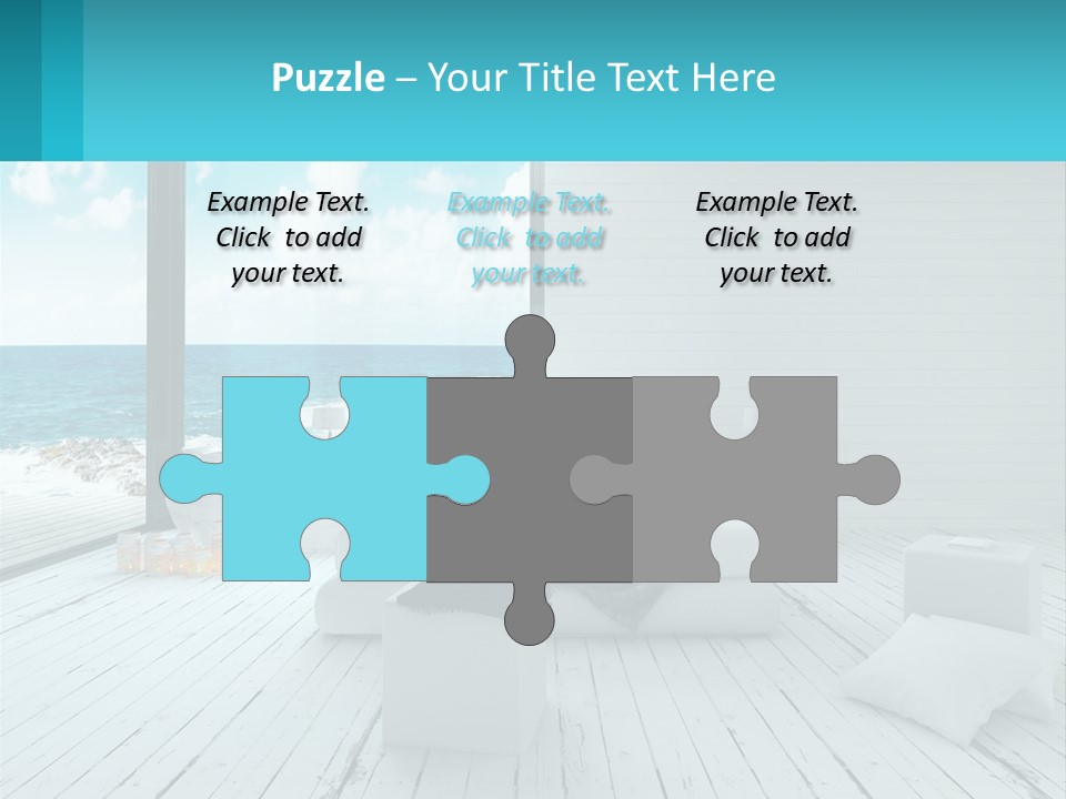 A Bedroom With A View Of The Ocean PowerPoint Template