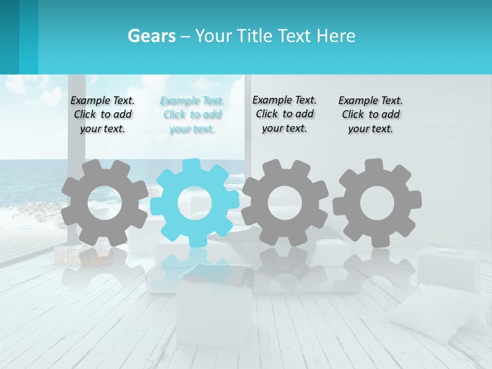 A Bedroom With A View Of The Ocean PowerPoint Template