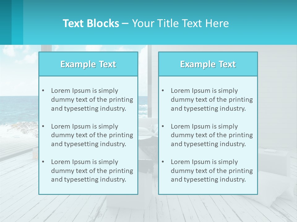 A Bedroom With A View Of The Ocean PowerPoint Template