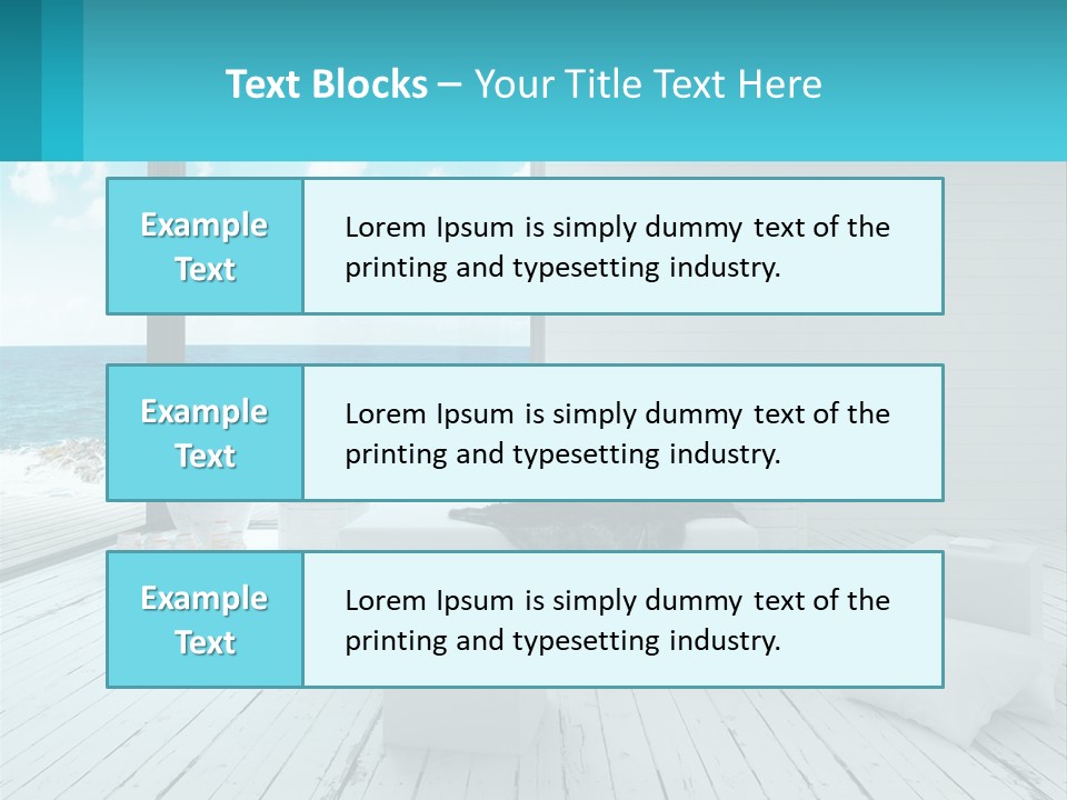 A Bedroom With A View Of The Ocean PowerPoint Template