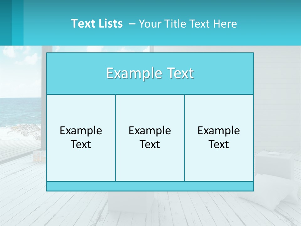 A Bedroom With A View Of The Ocean PowerPoint Template