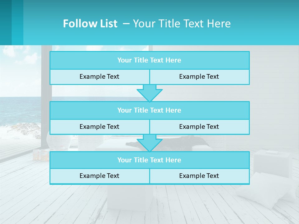 A Bedroom With A View Of The Ocean PowerPoint Template