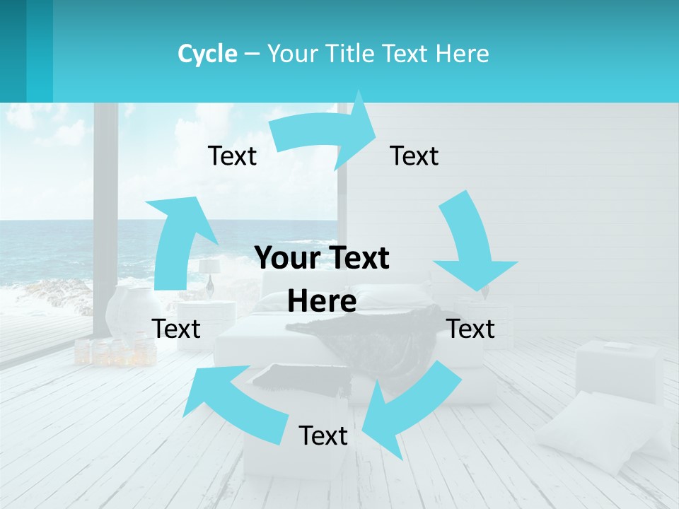 A Bedroom With A View Of The Ocean PowerPoint Template